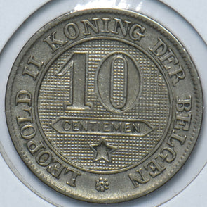 Belgium 1894 10 Centimes Lion animal 193257 combine shipping