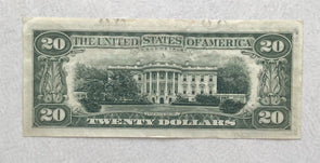 1981A Federal Reserve Notes 20 Dollars Overprint obverse Error CU RC0338 combine