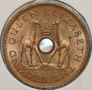 Rhodesia 1964 1/2 Penny Giraffe animal & Nyasaland 152089 combine shipping