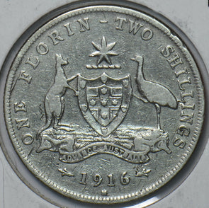 Australia 1916 M Florin Kangaroo animal Emu 150690 combine shipping