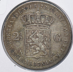 Netherlands 1872 2 1/2 Gulden Lion animal 490536 combine shipping