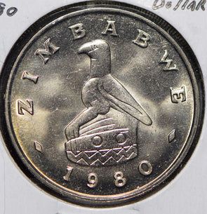 Zimbabwe 1980 Dollar Ancient bird animal  191509 combine shipping