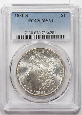 1881-S Morgan Dollar Silver PCGS MS63 PC1624