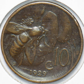 Italy 1929 Vittorio Emanvele III 10 Centesimi Honey Bee animal 192220 combine s