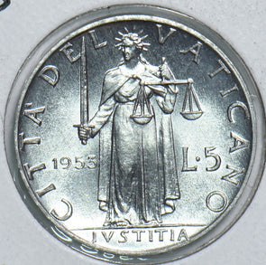 Vatican 1953 VS 2038 5 Lire 299103 combine shipping