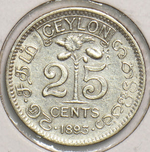 Ceylon 1893 25 Cents 199121 combine shipping