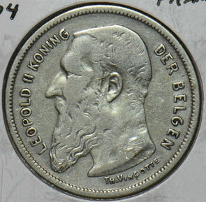 Belgium 1904 2 Francs 296951 combine shipping