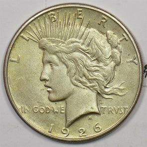 1926-S Peace Dollar Silver AU++ U0265