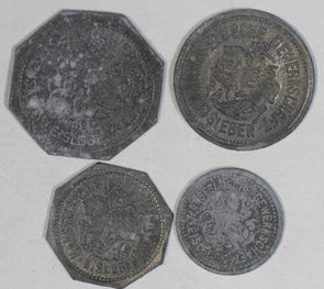 German States 1917 Eisleben 1/5/10/50 Pfennig usual low quality BU0462 combine s