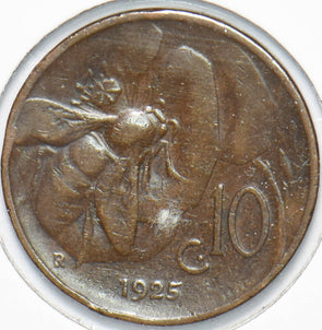 Italy 1925 Vittorio Emanvele III 10 Centesimi Honey Bee animal 192211 combine s