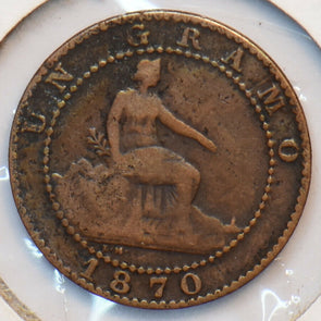 Spain 1870 1 Centimo 902475 combine shipping