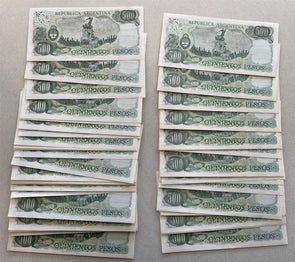 Argentina 1977 ~82 ND 500 Pesos PK 303c. Lot of 92 CH CU notes BL0091 combine sh