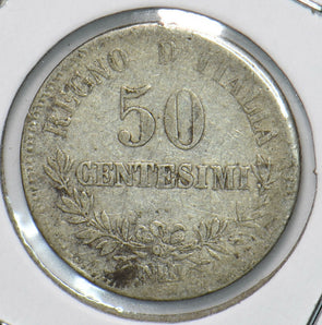 Italy 1863 50 Centesimi 901532 combine shipping
