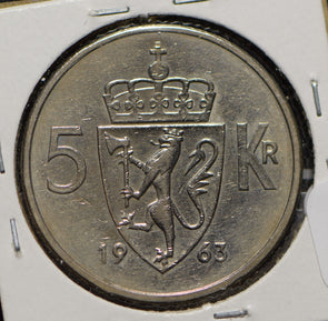 Norway 1963 5 Kroner Lion animal  900307 combine shipping