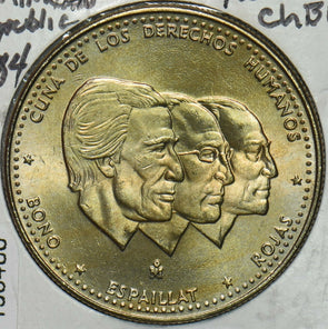 Dominican Republic 1984 1/2 Peso BU Human Rights 196486 combine shipping