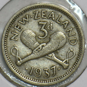 New Zealand 1937 3 Pence 903683 combine shipping