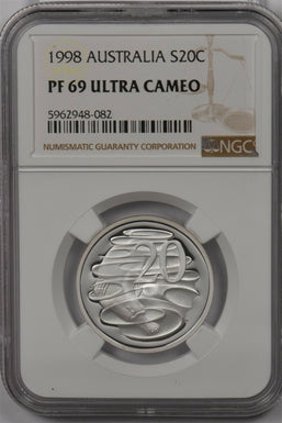 Australia 1998 20 Cents silver NGC Proof 69UC NG1455 combine shipping