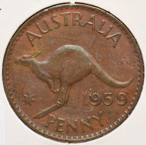 Australia 1959 P Penny Kangaroo animal 240019 combine shipping