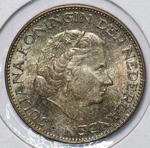 Netherlands 1963 2 1/2 Gulden Lion animal 294172 combine shipping