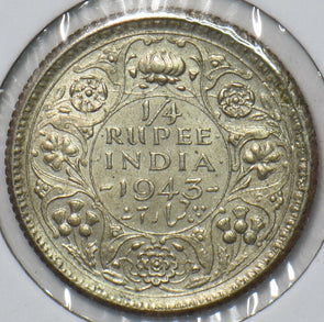 British India 1943 1/4 Rupee 150962 combine shipping