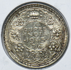 British India 1945 1/4 Rupee 294122 combine shipping