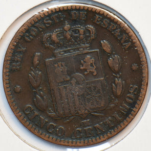 Spain 1878 5 Centimos 193604 combine shipping