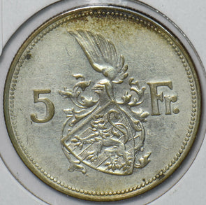 Luxembourg 1929 5 Francs 296037 combine shipping