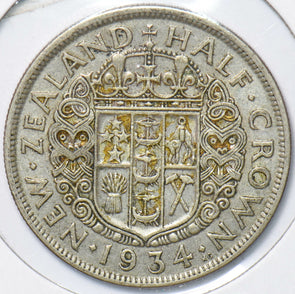 New Zealand 1934 1/2 Crown Ram animal George V 150573 combine shipping