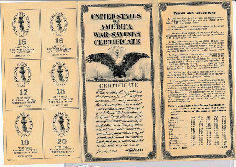 RC0151 1918 war-savings certificate combine shipping