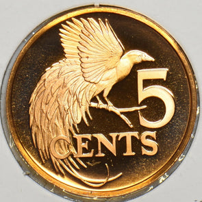 Trinidad & Tobago 1974 5 Cents Bird of paradise animal Proof 904001 combine ship
