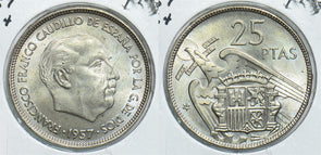 Spain 1957 25 Pesetas 299120 combine shipping