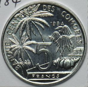 Comoros 1984 5 Francs Coelacanth animal World Fisheries Conference 196379 combin
