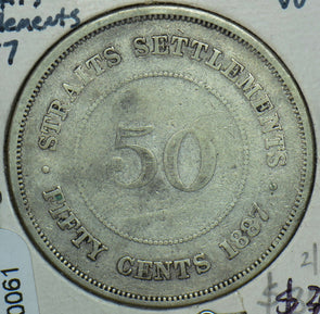 Straits Settlements 1887 50 Cents 490061 combine shipping