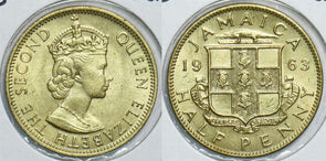 Jamaica 1963 1/2 Penny Gem BU 198479 combine shipping