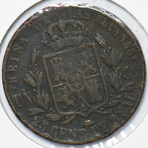 Spain 1859 25 Cent 902477 combine shipping