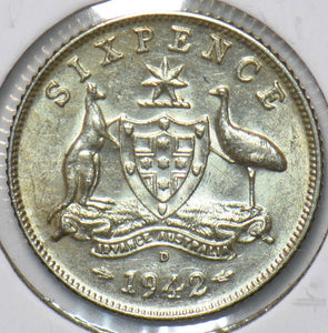 Australia 1942 6 Pence Kangaroo animal Ostrich Georgivs VI 902188 combine shippi