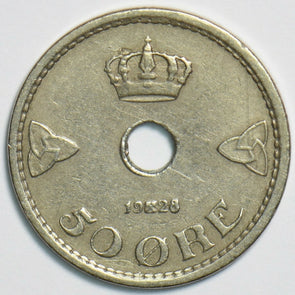 Norway 1928 50 Ore 152876 combine shipping