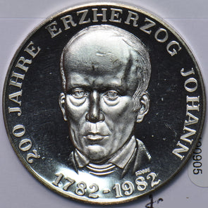 Germany 1982 Medal Erzherzog Johann (*1782 t1859) Silber-Medaille 1982, von Stob