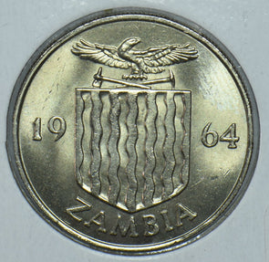 Zambia 1964 Shilling Flamingo animal Eagle 191561 combine shipping