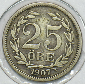 Sweden 1907 25 Ore 152809 combine shipping