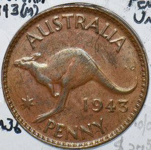 Australia 1943 Penny Kangaroo animal  291264 combine shipping
