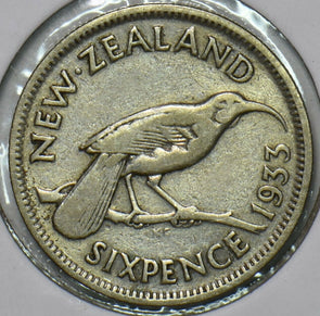 New Zealand 1933 6 Pence Huia Bird animal 196474 combine shipping