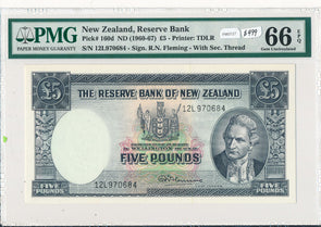 New Zealand 1960 ~7 5 Pound PMG GEM UNCIRCULATED 66 EPQ PM0127 pick# 160d combin