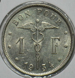 Belgium 1934 Franc 195925 combine shipping