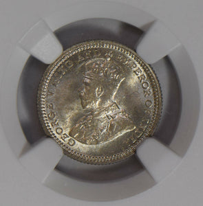 Hong Kong 1933 5 Cents silver NGC MS65 NG0704 combine shipping
