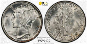 1945-S Mercury Dime 90% silver Micro S PCGS MS65 PC1521