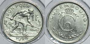 Luxembourg 1928 Franc 153899 combine shipping