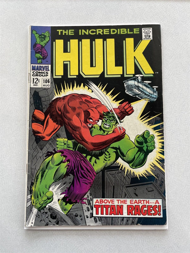 The Incredible Hulk Issue#106 August 1968 "Above The Earth…A Titan Rages!" Nice