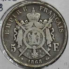France 1868 5 Francs 296784 combine shipping