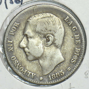 Spain 1885 Peseta 298154 combine shipping